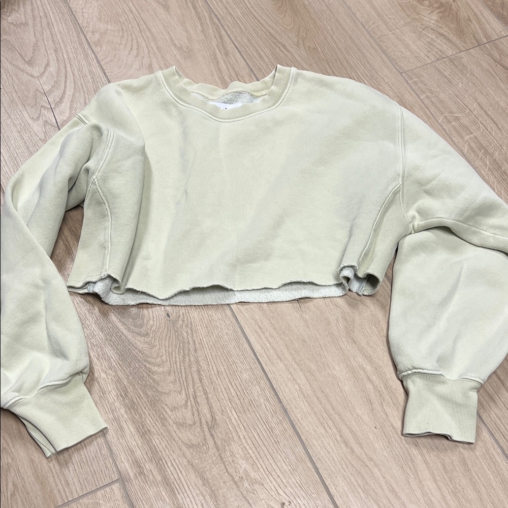 Aritzia Soft light pistachio green Cropped Sweater